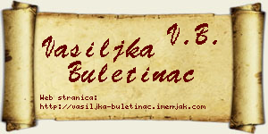 Vasiljka Buletinac vizit kartica